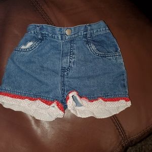 4T Girls Jean Shorts with Frill